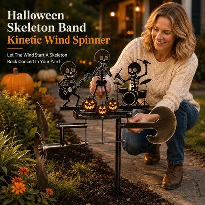 🎸💀Halloween Skeleton Band Kinetic Wind Spinner