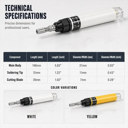 🛠️ 5-in-1 Cordless Butane Soldering Iron – No Outlet Needed