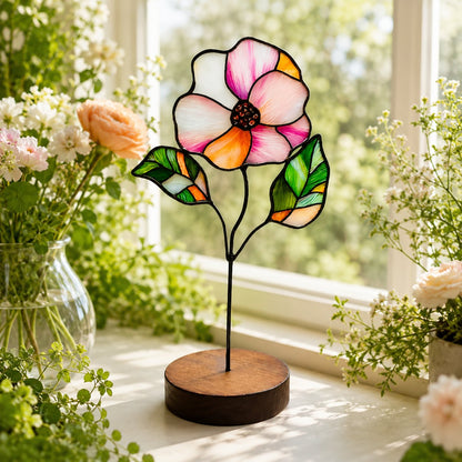 🚚Buy 2 Get Free Shipping - Handmade Stained Glass Flower Freestanding Window Decor