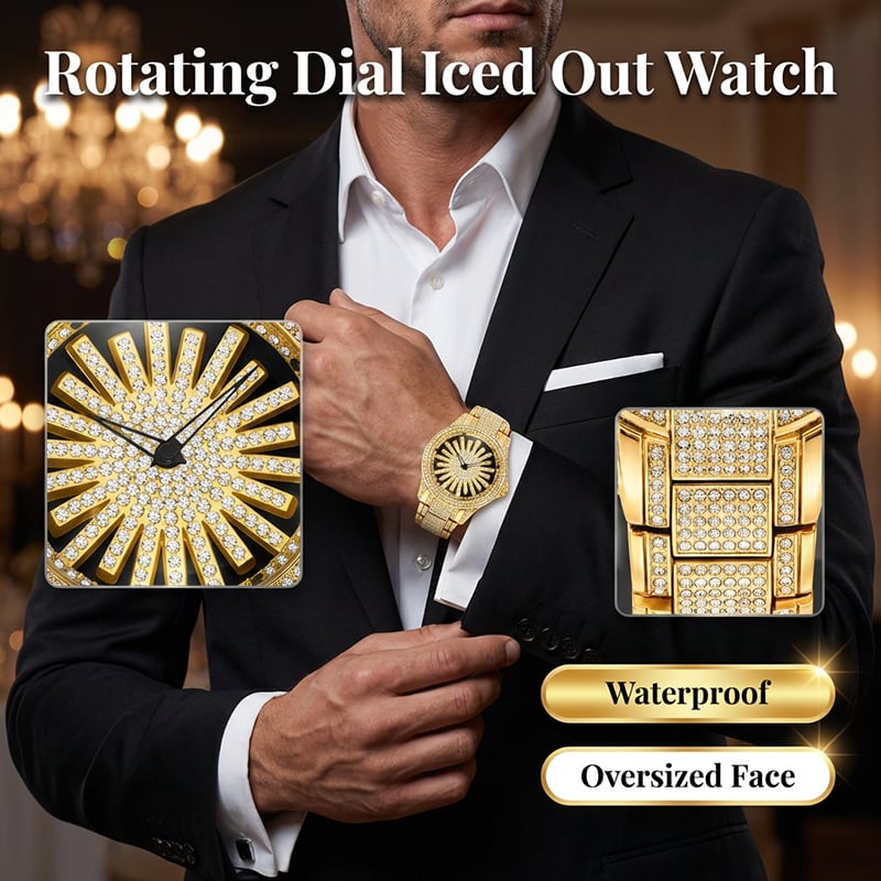 Rotating Dial Diamond-set Exquisite Watch