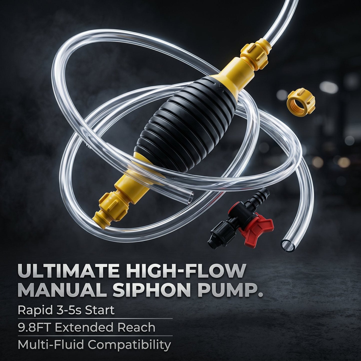 Multifunction Liquid Sucker Pump High Flow Manual Fuel Pump 9.8 Ft Hose