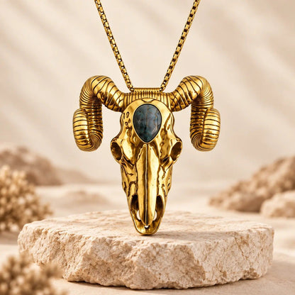 🤠🐐 Frontier Skull Statement Pendant – 5 Western Styles with Necklace & Clip Wear