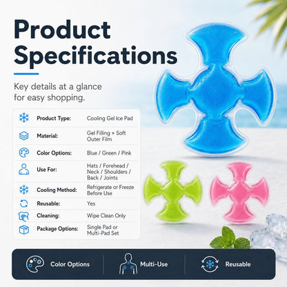 🧢🧊 Reusable Cooling Pad for Hats & Body Relief