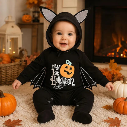 🎃🦇 Baby’s First Halloween Bat Romper – An Adorable Outfit for Little Spooky Memories