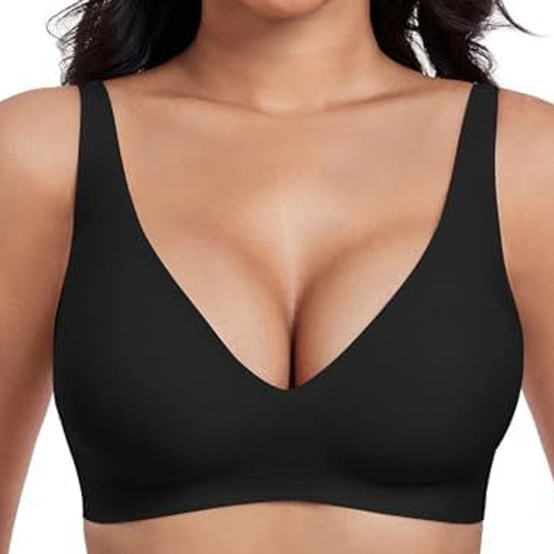 💗Summer Hot Sale⚡50K+ SOLD💕 Jelly Wireless Womens Comfortable Wireless Bras Push Up Bralettes Seamless T-shirts Bras Deep V Everyday Bras