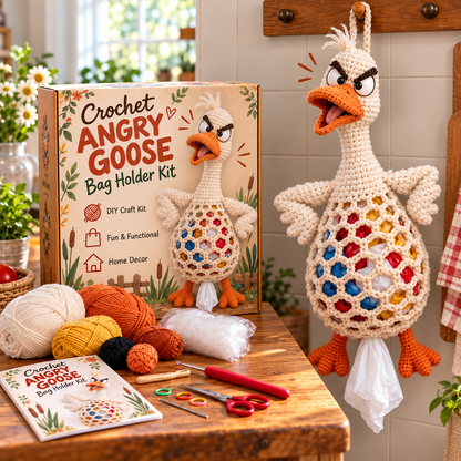🔥LAST DAY 49% OFF – 🌼 Cottage Harvest Keepers™ — Crochet Animal Bag Holder DIY Kit | 11 Adorable Designs