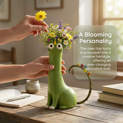 🐱🌷 Playful Cat Vase Collection for Creative Homes
