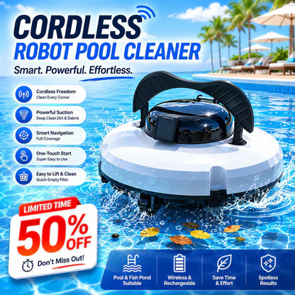 🤖 Hot Sale ＆ 50％ Off 🔥🤖💦 Cordless Robotic Pool Cleaner – One-Touch Cleaning for a Crystal-Clear Pool