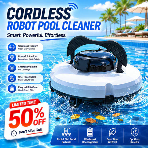 🤖 Hot Sale ＆ 50％ Off 🔥🤖💦 Cordless Robotic Pool Cleaner – One-Touch Cleaning for a Crystal-Clear Pool