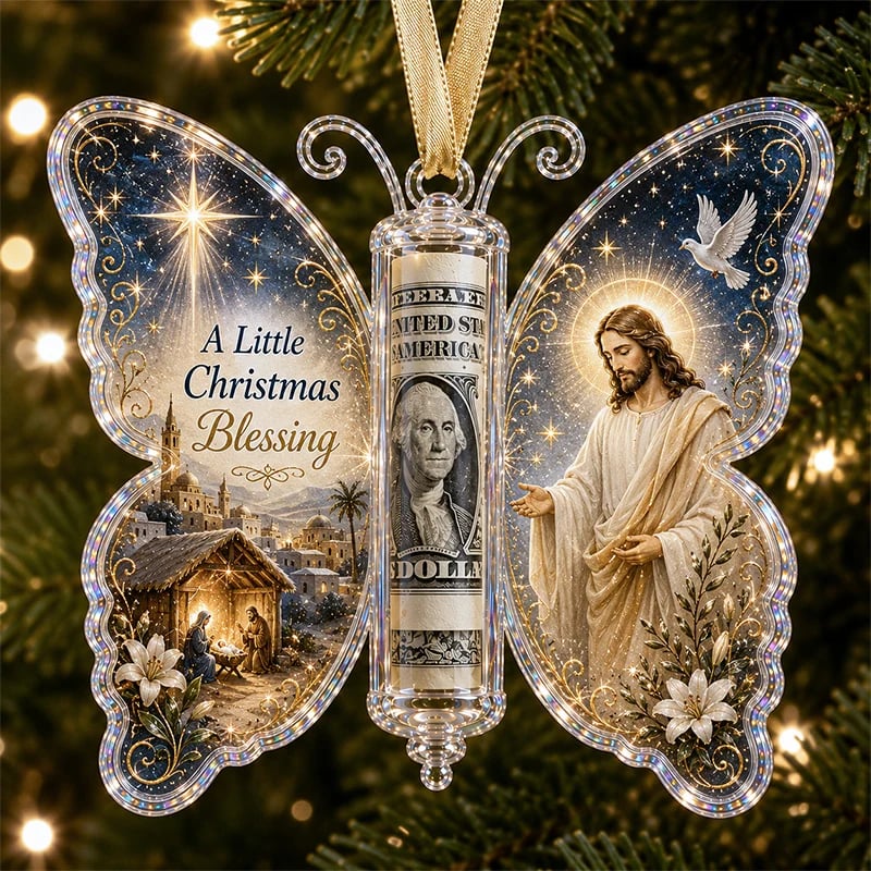 Christmas blessing cash ornament