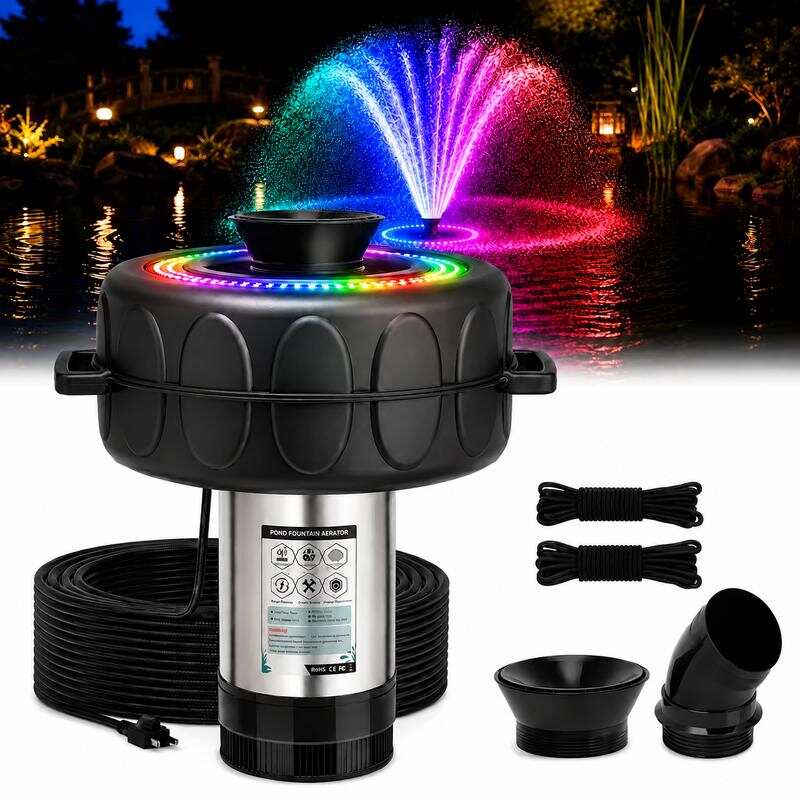 1 HP High-Performance Floating Pond Fountain Aerator – 15,000 GPH Automatic Aeration System for Large Ponds & Lakes