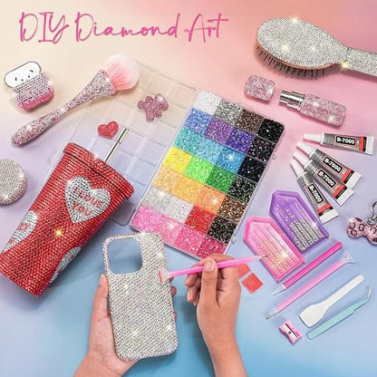 Glitter Rhinestone Bedazzling Kit - 19000Pcs Resin Jelly Rhinestones for Crafting
