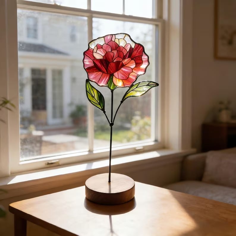 🚚Buy 2 Get Free Shipping - Handmade Stained Glass Flower Freestanding Window Decor