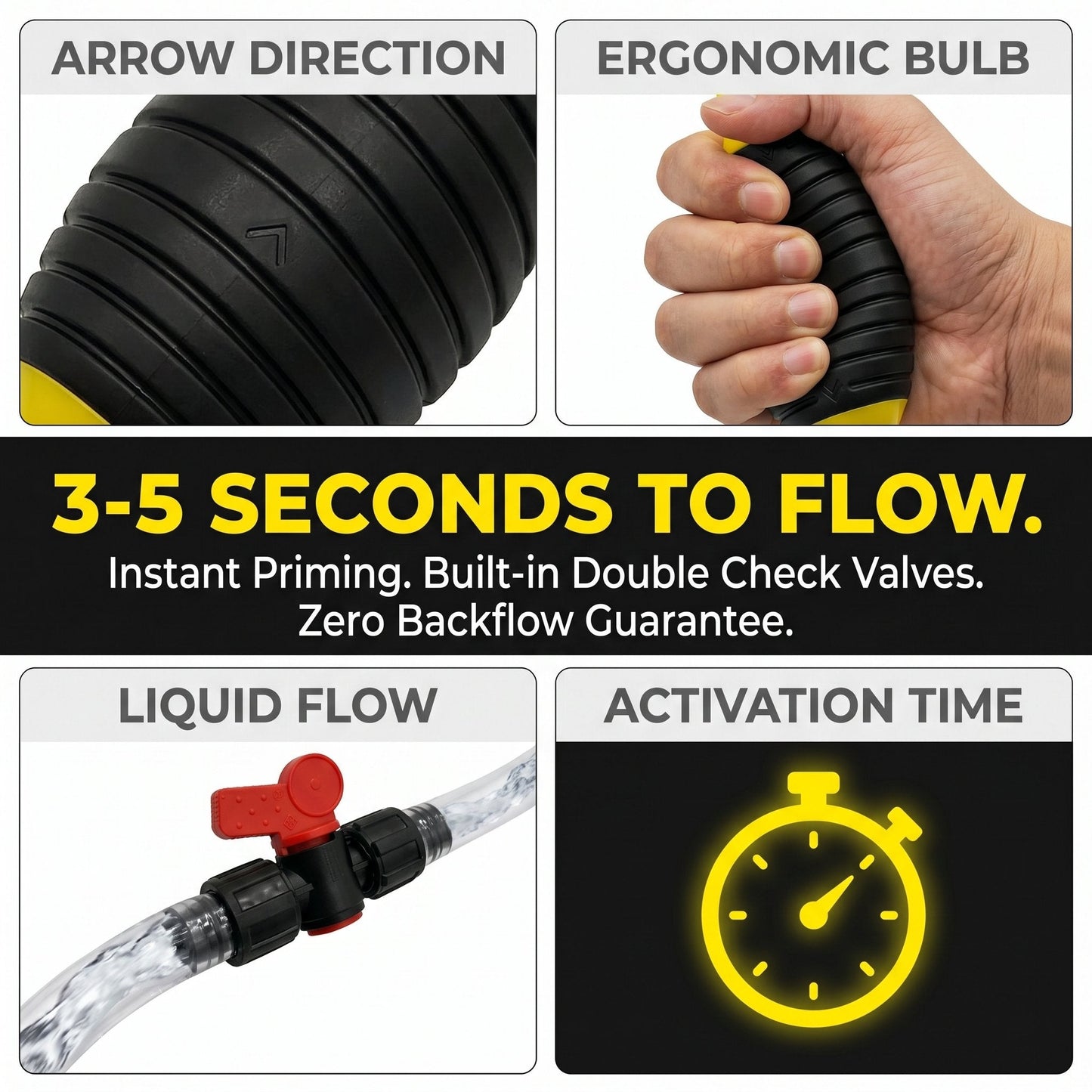 Multifunction Liquid Sucker Pump High Flow Manual Fuel Pump 9.8 Ft Hose