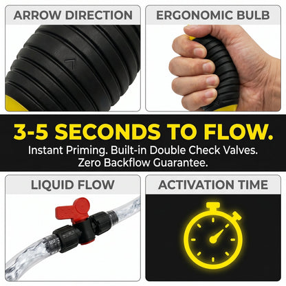Multifunction Liquid Sucker Pump High Flow Manual Fuel Pump 9.8 Ft Hose