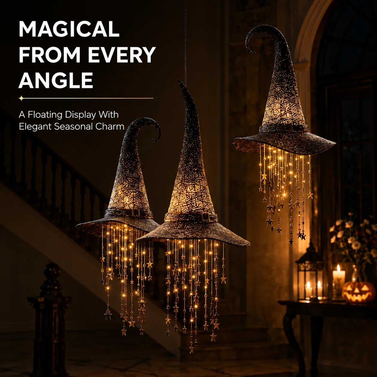 🧙 Lighted Witch Hat Hanging Chime Where Halloween Magic Meets Enchanted Glow
