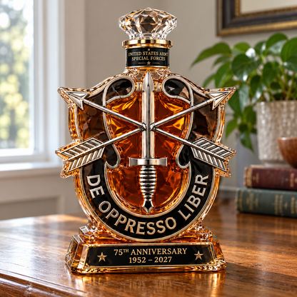 United States Army Special Forces 75th Anniversary Whiskey Bottle