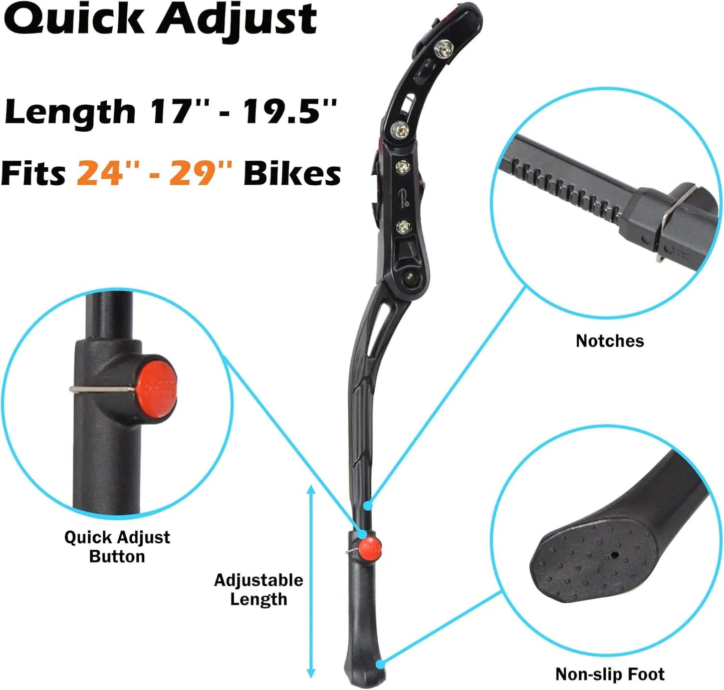 ✨ Premium Adjustable Bike Kickstand – Stability Meets Durability