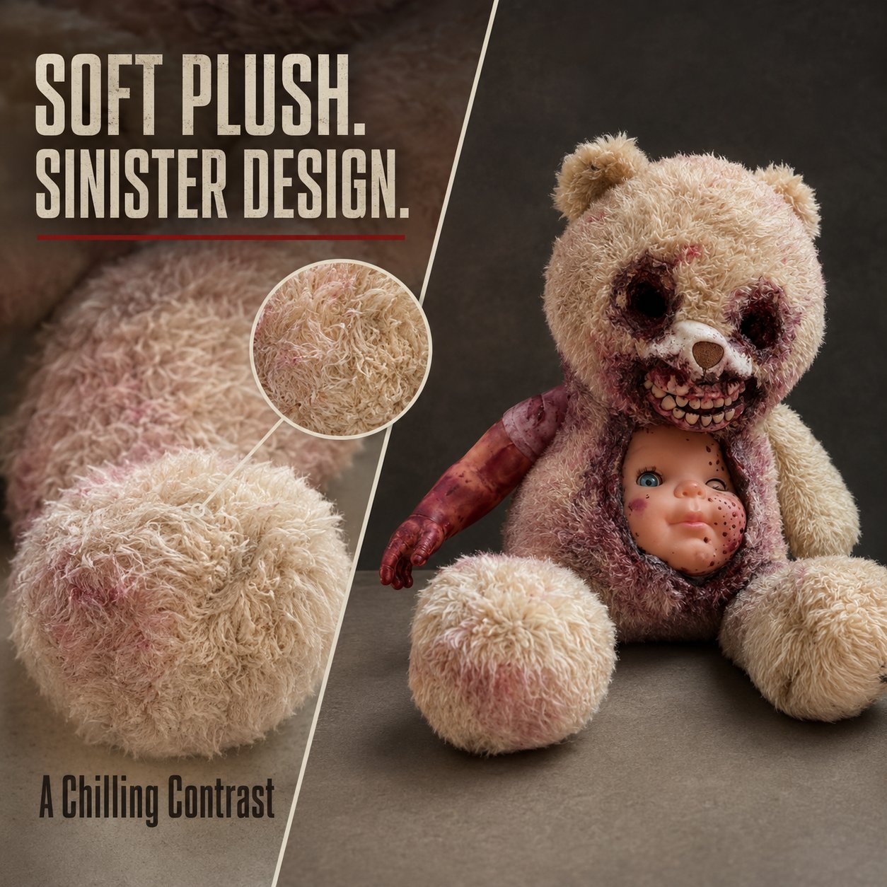 Creepy Reveal Horror Teddy Bear 🧸