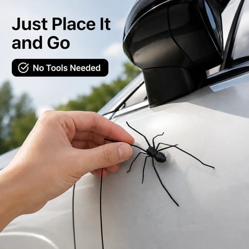 Magnetic Spider Car Decorations & Removable Prank Stickers
