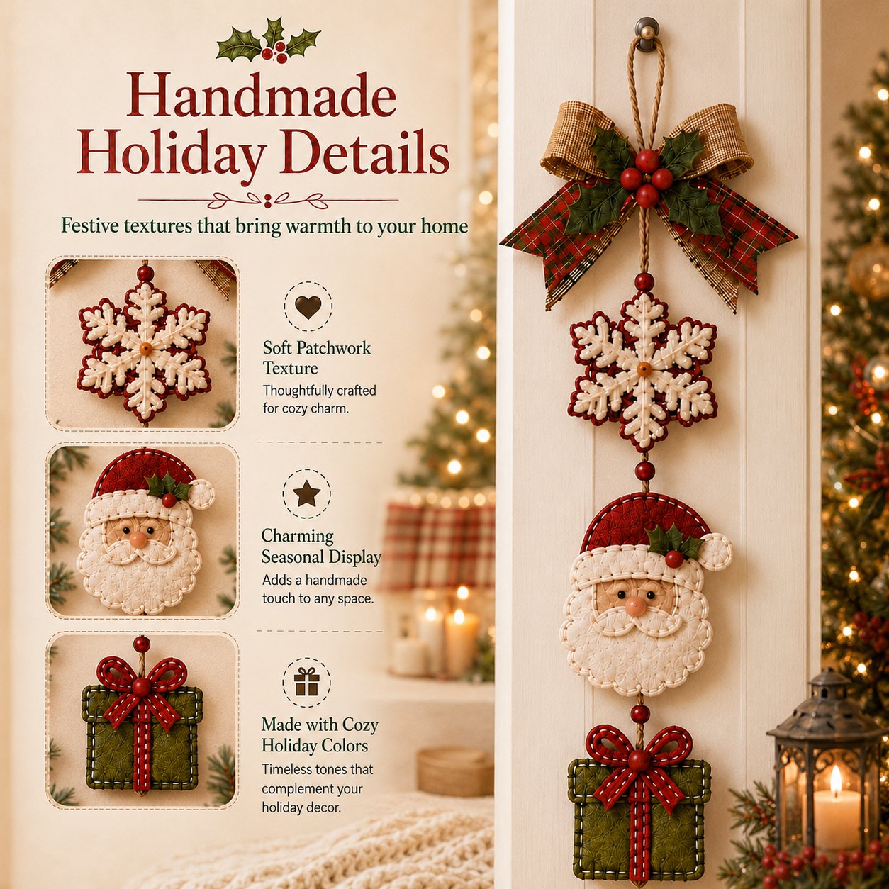 🔥Last Day 49% OFF - ✨🧵 DIY Patchwork Hanging Decor Kit | A Heartfelt Handmade Decoration Full of Love & Memories