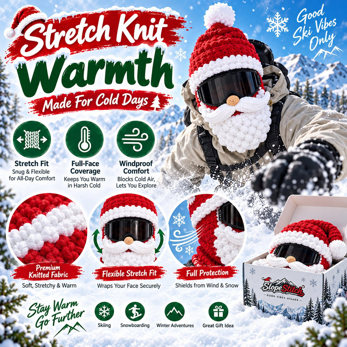🎅🏂 Holiday Knit Snow Masks – 3 Fun Styles for Ski Trips, Parties & Winter Adventures