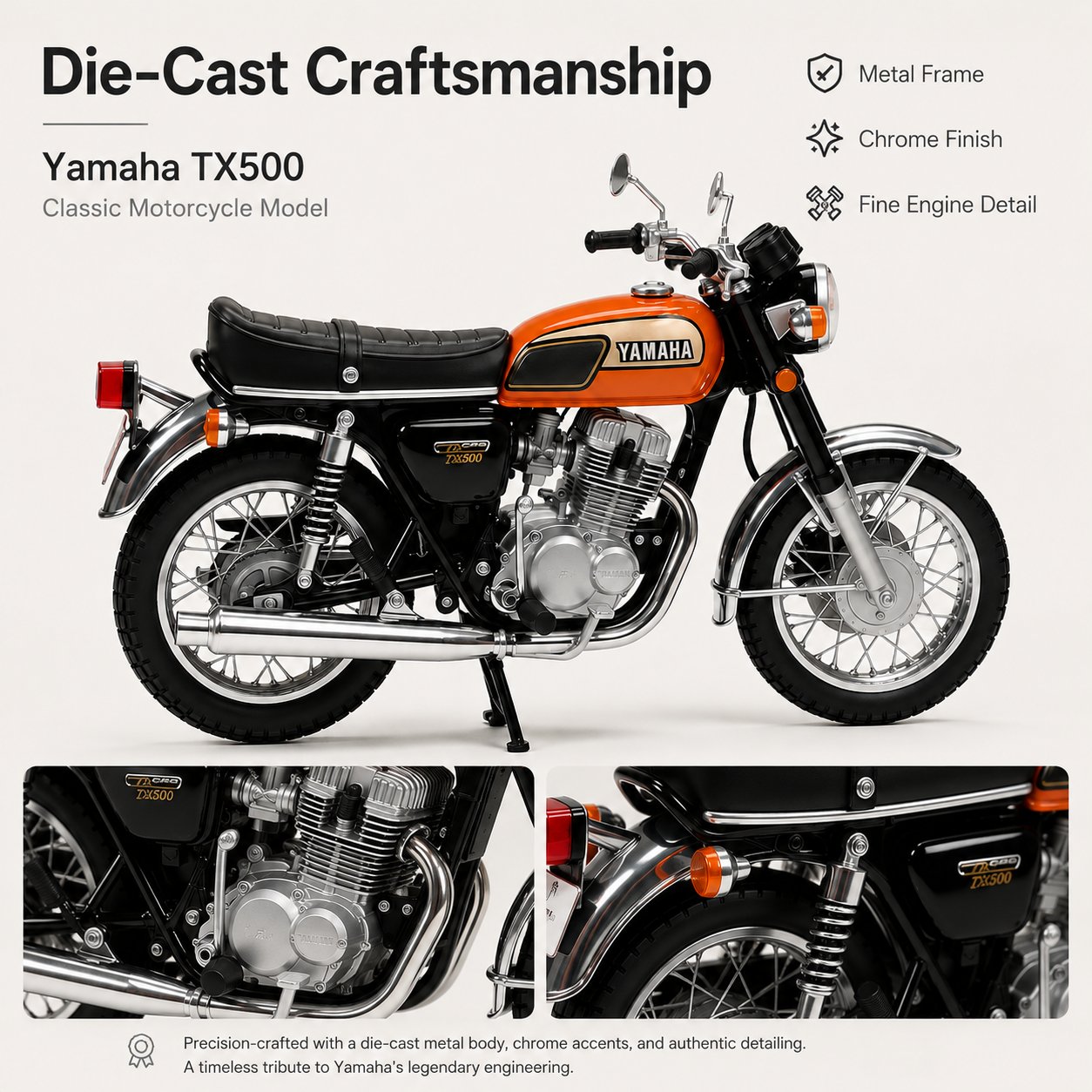 Yamaha TX500 Classic Motorcycle Model