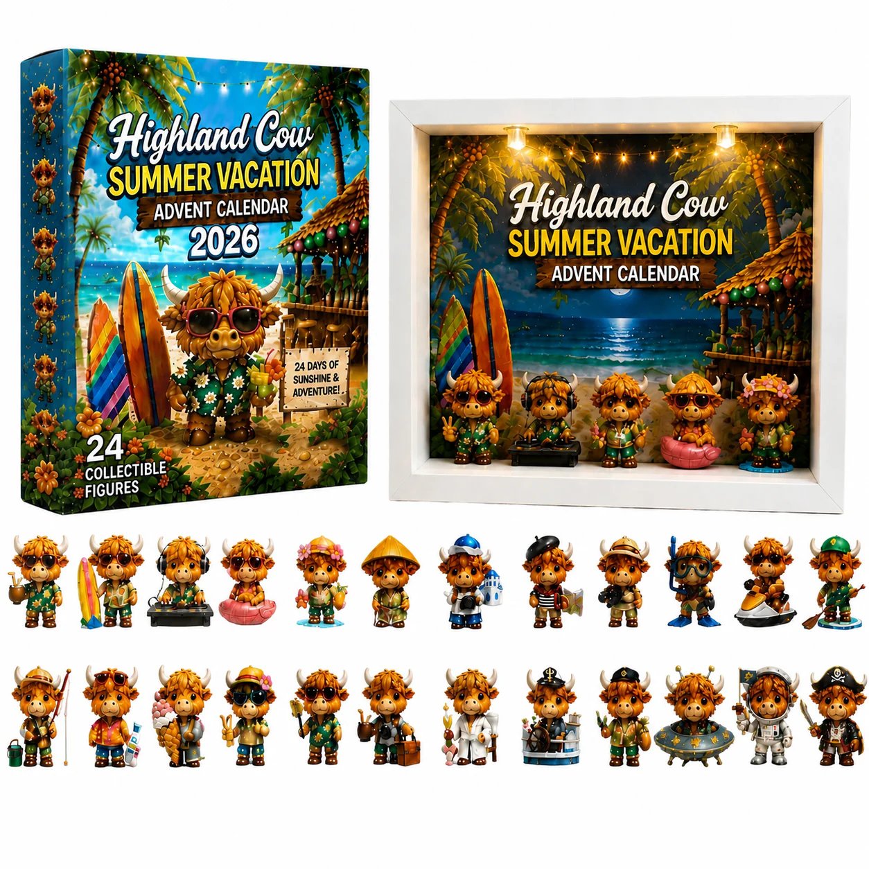 🎁Last Day 50% OFF -Highland Cow Summer Vacation Advent Calendar 2026