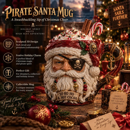 💀🎅 3D Dark Christmas Santa Mug Collection | Skull Santa & Pirate Santa Designs with Sculpted Holiday Details ☠️