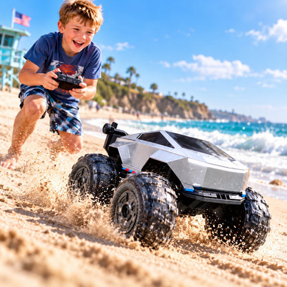 Cyberpunk Mecha Amphibious RC Stunt Car for Kids Outdoor Play, Pool & Beach Entertainment, Holiday Gift