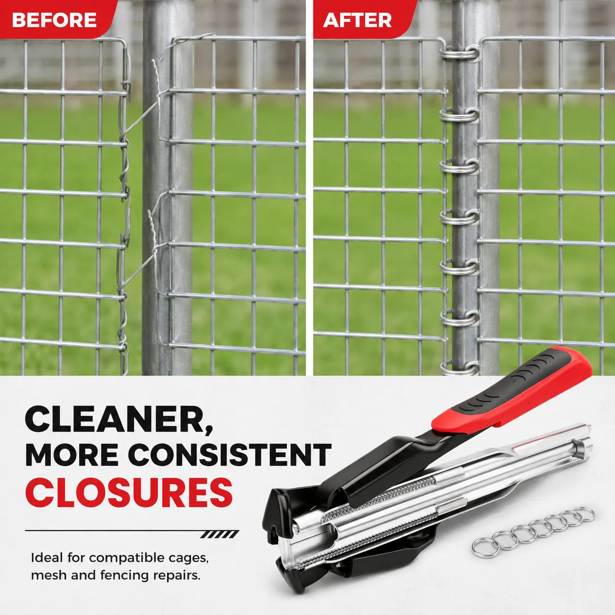🔧⚡ Rapid-Feed C-Clip Fastening Pliers – One-Hand Auto-Feed Tool for Fences, Cages & Repairs