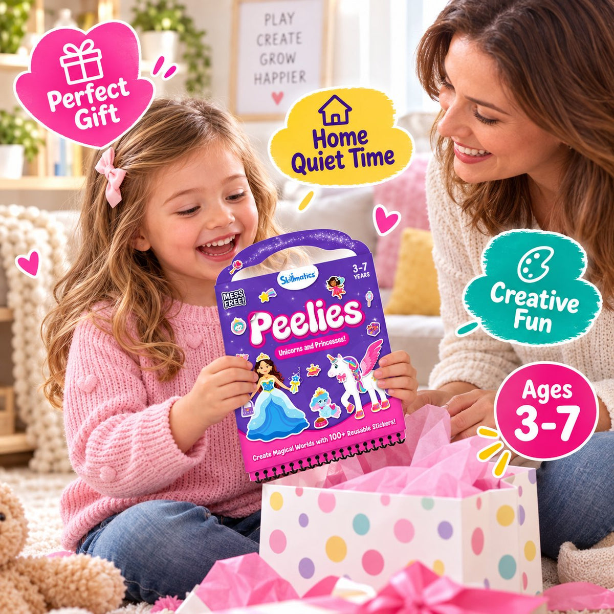 🌈✨ Little Creator Sticker Playbook – 100+ Reusable Stickers for Travel & Screen-Free Fun