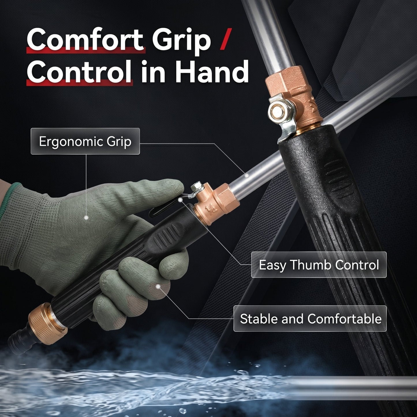 💦🚿 High-pressure water gun – 3 interchangeable nozzles, durable aluminium alloy & powerful ✨