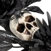 Gothic Wreath with Black Roses & Butterflies, Elegant Decor for Halloween Entryway
