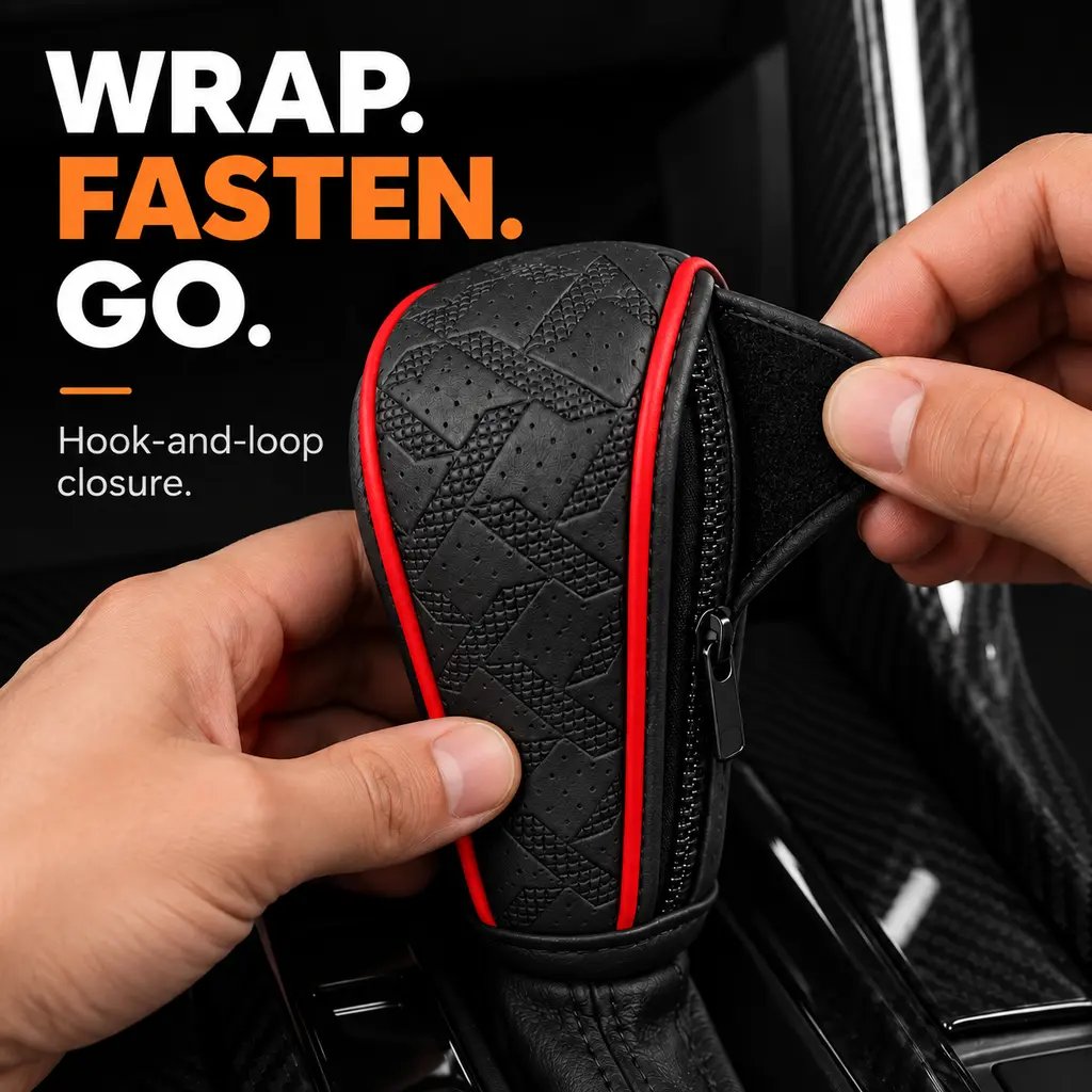 🚗 Sport Grip Leather Gear Shift Knob Cover