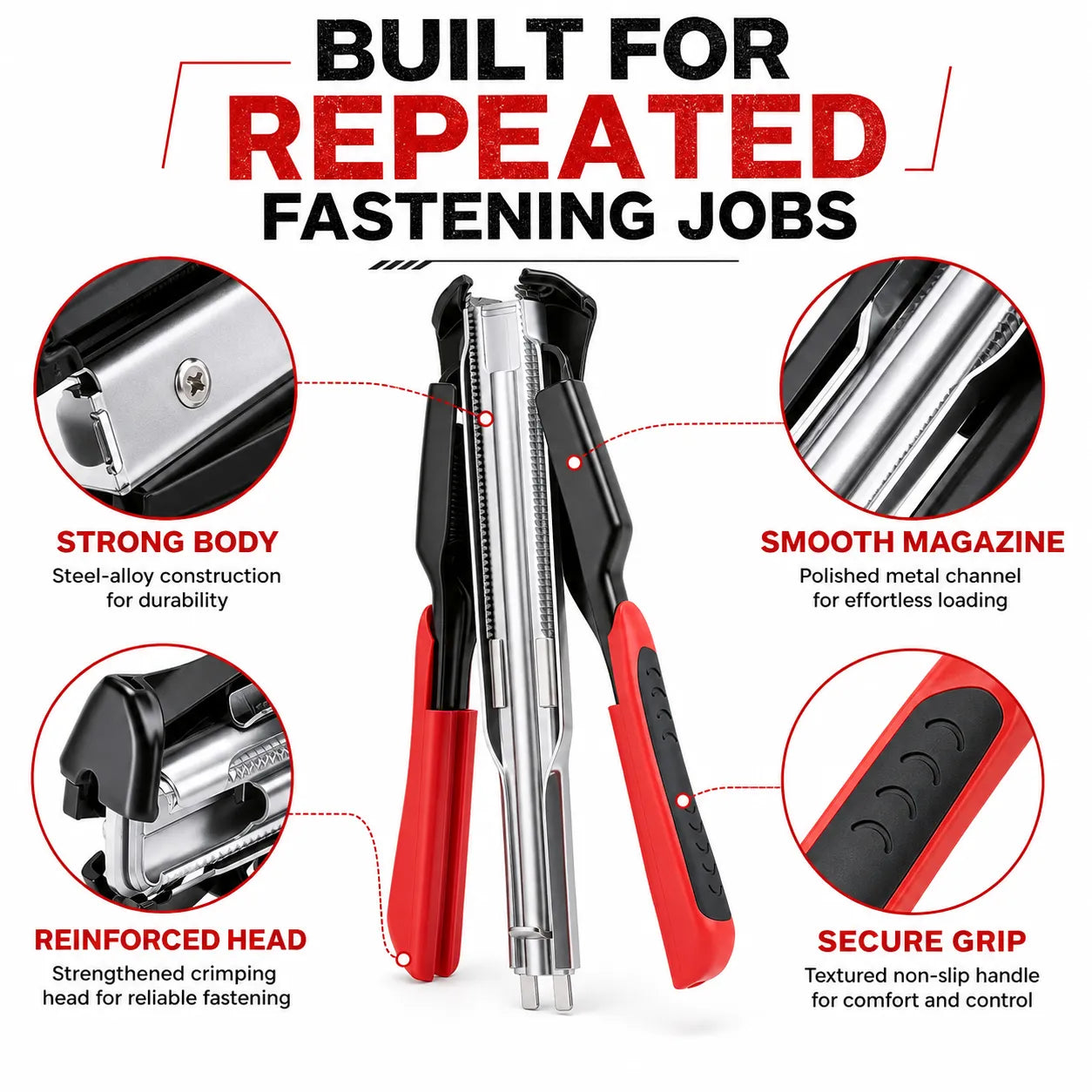 🔧⚡ Rapid-Feed C-Clip Fastening Pliers – One-Hand Auto-Feed Tool for Fences, Cages & Repairs