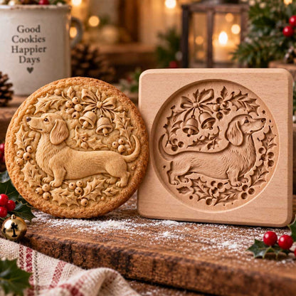🍪 Woodland Animal Cookie Mold | 4.7-Inch Wooden Embossing Mold for Cozy Homemade Cookies
