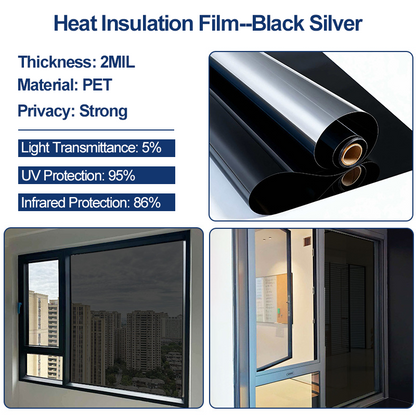 🪟✨Static Cling Window Privacy Film UV Blocking Mirror Tint