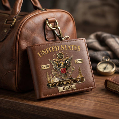 🎁Personalized U.S. Army 250th Anniversary Leather RFID BLOCKING Wallet