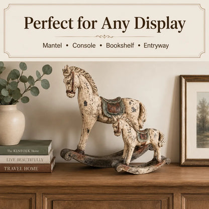Vintage Distressed Rocking Horse Pair
