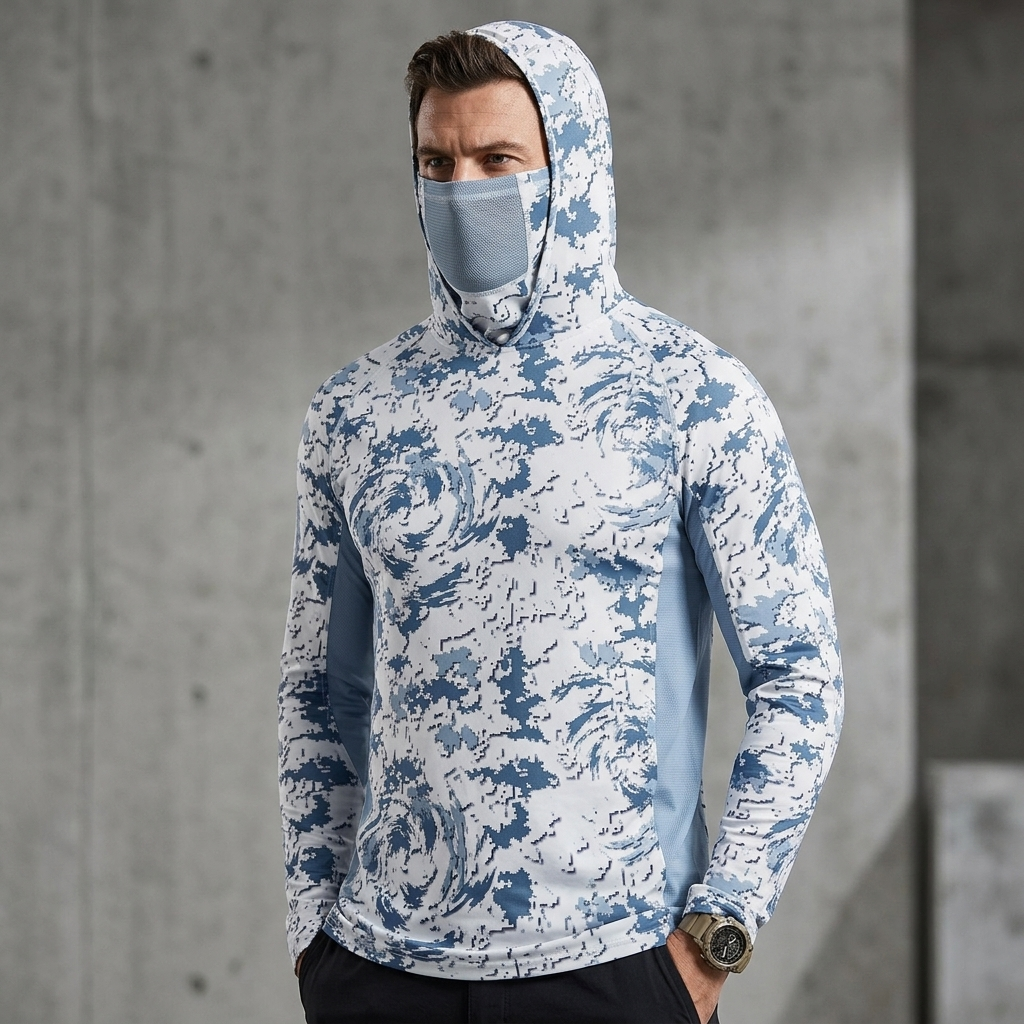 🔥55% OFF Today  Men’s UPF 50+ Hoodie Shirts with Mask