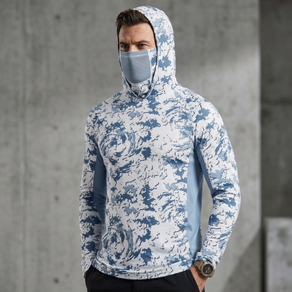 🔥55% OFF Today  Men’s UPF 50+ Hoodie Shirts with Mask
