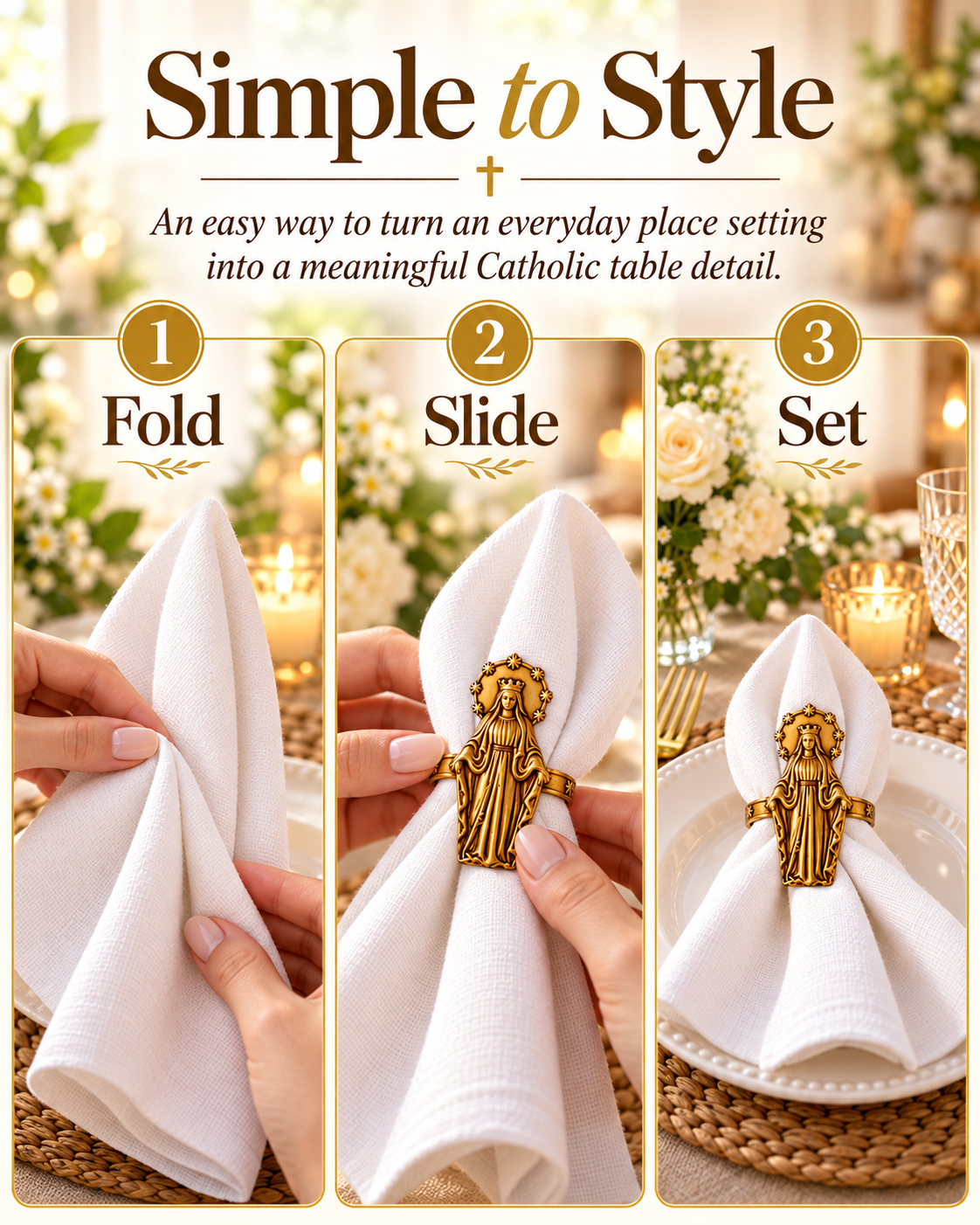 How to use a Catholic devotional napkin ring