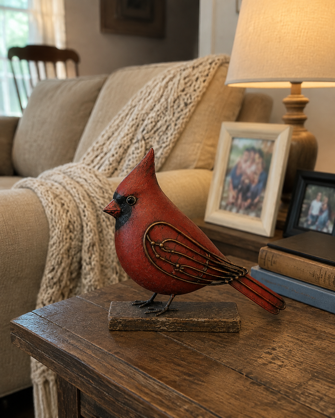 Rustic Songbird Figurines – Cardinal, Bluebird & Chickadee Tabletop Decor & Meaningful Gifts