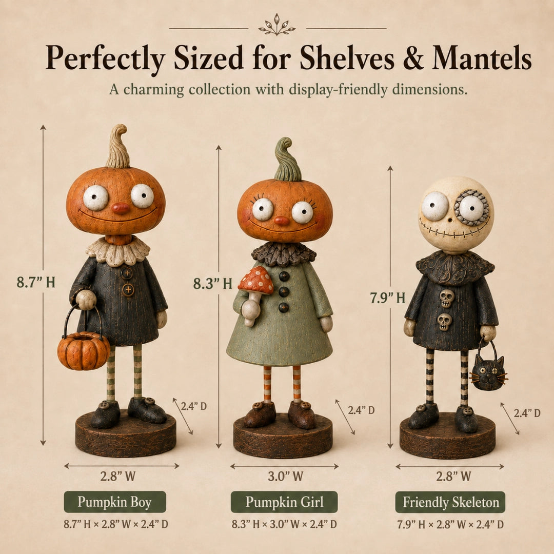Primitive Pumpkin Friends – Vintage Halloween Collectible Figurines