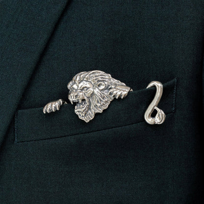 🦁✨ Luxury Sculpted Animal Brooch – Premium Statement Piece for Suits & Blazers