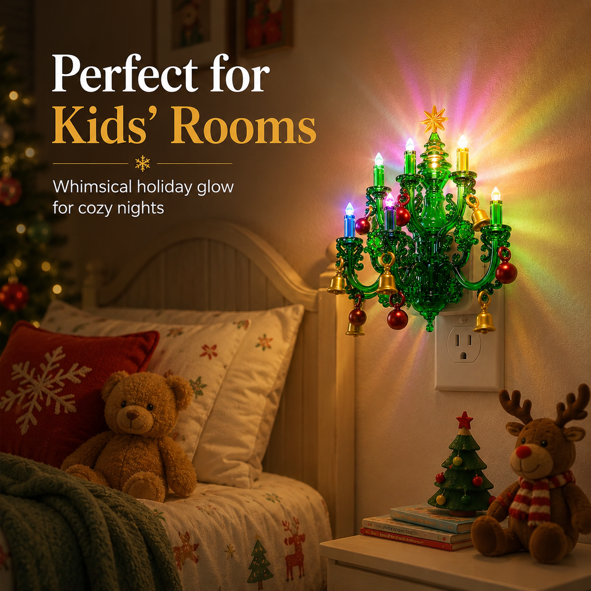 Christmas night light in kids bedroom