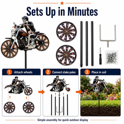 Skull Motorcycle Windmill