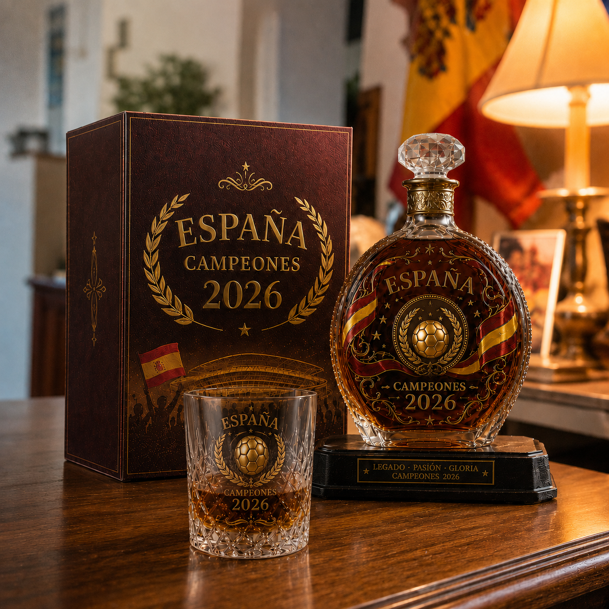 España 2026 Football Legacy Whiskey Decanter & Glass Set