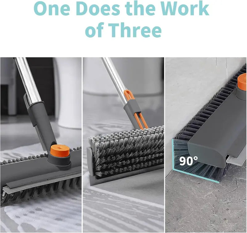 Floor cleaning brush, bathtub brush, long-handled 3-in-1 scraper brush, and heavy-duty stiff-bristled cleaning brush